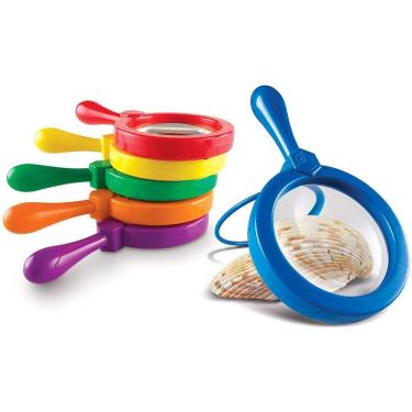 Imagem de Recursos de aprendizagem Ampliadores Jumbo, Reprodução Play, Conjunto de 6 Lupas, Idades 3+,Multi, 6,7" x 8"