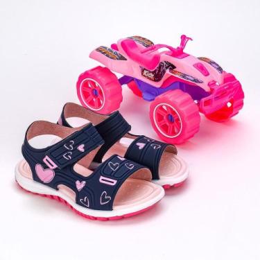Imagem de Sandália Infantil Papete Kidy Toys Azul Pink Com Brinquedo