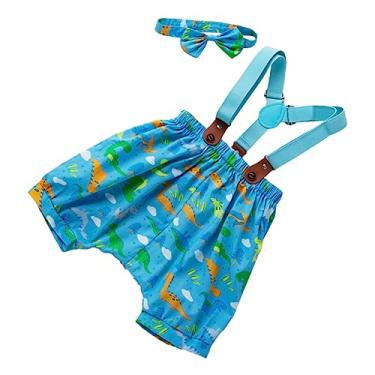 Imagem de 1 Conjunto Calça Estampada Macacão Para Bolo Macacão Menino Roupas De Batizado Macacão Infantil Bata Infantil Calções Em Geral Porta Bebê Calças Infantis Algodão Cavalheiro Filho