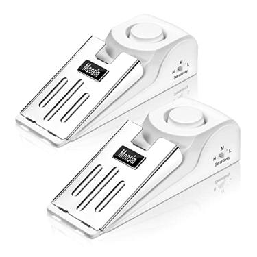 Imagem de Alarme de batente de porta, batente de porta com alarme de segurança de 120 db, batente de porta de cunha de piso para apartamento de viagem, casa de casa (pacote com 2)