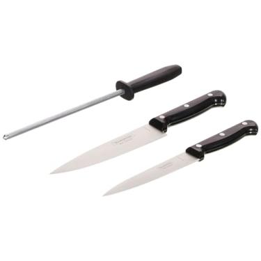 Imagem de Jogo de Facas 3 Peças, Tramontina, Ultracorte 23899072, Preto