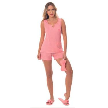 Imagem de Pijama Victory Básico Com Camiseta Regata Com Bordado E Shorts Doll Te