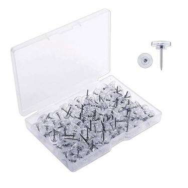 Imagem de 50/100/150 peças pinos de pressão em forma de engrenagem pinos de mapa alfinetes transparentes para placa de cortiça pinos de costura para costura de tecido, alfinetes transparentes para pendurar na