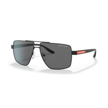 Imagem de Armani Exchange Óculos de sol masculino Ax2037s Aviator, Preto fosco, X-Large
