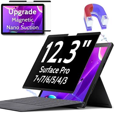 Imagem de Peslv Tela magnética de privacidade para Surface Pro 7+/7/6/5/4/3 12,3 polegadas, filtro antirreflexo de luz azul removível, protetor de bloco de segurança privado preto Apy