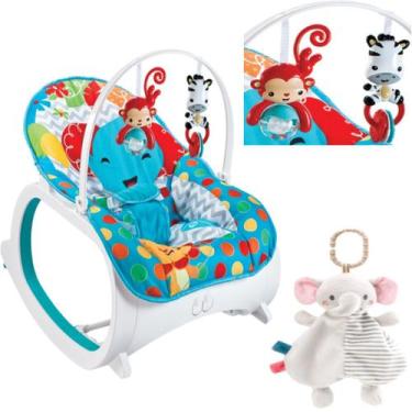 Imagem de Cadeira De Descanço P/ Bebê Azul C/ Naninha Elefante Baby - Color Baby
