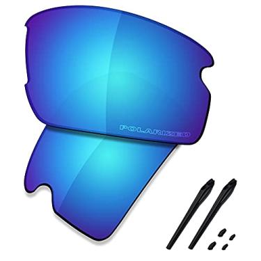 Imagem de SAUCER Lentes de substituição premium e kits de borracha para óculos de sol Oakley Flak 2.0 OO9295 High Defense - Azul Glacier polarizado