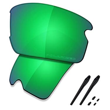 Imagem de SAUCER Lentes de reposição premium e kits de borracha para óculos de sol Oakley Flak 2.0 Asian Fit (AF) OO9271 High Defense - Verde Jade polarizado
