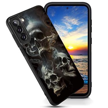 Imagem de FGDRFGRW Capa para Galaxy S23 5G, capa ultrafina de TPU fosco macio, absorção de choque, capa protetora antiarranhões para Samsung Galaxy S23 5G 6,1 polegadas, fumaça de caveira