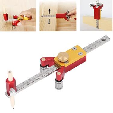 Imagem de Szliyands 2022 modelos mais recentes régua de riscar multifuncional medidor de ferramenta de desenho de linha paralela com medida de arco de linha reta ferramenta de marcenaria faça você mesmo