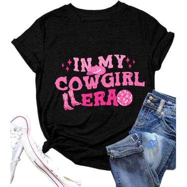 Imagem de Camiseta Howdy feminina Southern Western Cowgirl Country Music Rodeo Boots Concert Top, Preto, G