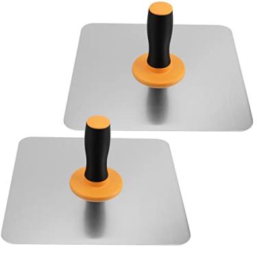 Imagem de SEUNMUK 2 peças de 30,5 x 30,5 cm, gavião de reboco de alumínio, suporte de placa de argamassa com alça macia, gavião de alvenaria para cimento, argamassa, drywall