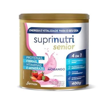 Imagem de SUPLEMENTO SUPRINUTRI SENIOR MORANGO COM COMBINAÇÃO DE PROTEÍNAS, FIBRAS, VITAMINAS E MINERAIS 400G