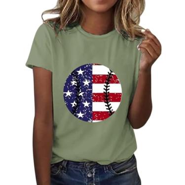 Imagem de Camiseta feminina para o dia da memória dos EUA camiseta patriótica verão, Ag, M