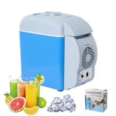 Imagem de CNAOHGHN Mini geladeira portátil de 7,5 L, geladeira de carro 12 V/24 V, refrigerador de carro elétrico de baixo ruído, para vinho, carro, viagem, escritórios, dormitórios