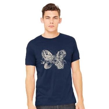 Imagem de TeeFury - Dragon Tiger Butterfly - Camiseta masculina animal,, Azul marino, 3G