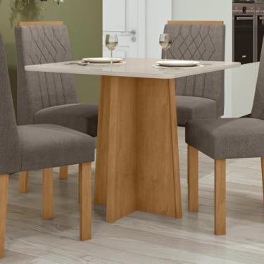 Imagem de Mesa de Jantar 90x90cm Tampo MDF/Vidro Celebrare Móveis Lopas