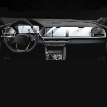 Imagem de Gerrit Console central de navegação veicular película protetora tela LCD filme TPU protetor de tela anti-arranhões Refit, para Geely Monjaro Kx11 2021-2023