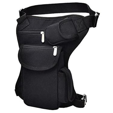 Imagem de RainboSee Hiking Fanny Pack Men Women Multi-Pocket Drop Leg Bag Tactical Hip Molle Waist Pack Bike Motorcycle Cycling Camping Hiking Hip Bag Purse Black