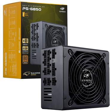 Imagem de Fonte Gamer ATX 850W C3Tech PS-G850, 80 Plus Bronze, PFC Ativo, Full Modular, Bivolt Automático