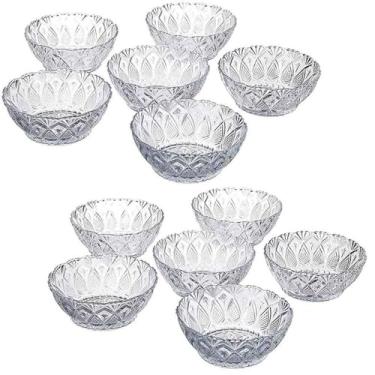 Imagem de Conjunto Elegante de Bowls de Vidro para Sobremesa Taças Empilháveis Toffee com 110ml Cada (12)