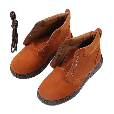 Imagem de Calçado de Segurança à Prova de Choque Com Biqueira de Aço para Trabalhos de Construção e Soldagem, Antifuros (Bronzeado leve)