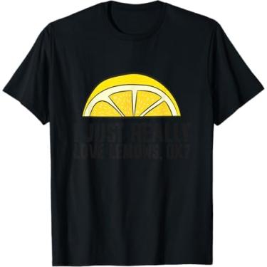 Imagem de I Just Really Love Lemons Ok? Linda camiseta limão, Preto, 3G