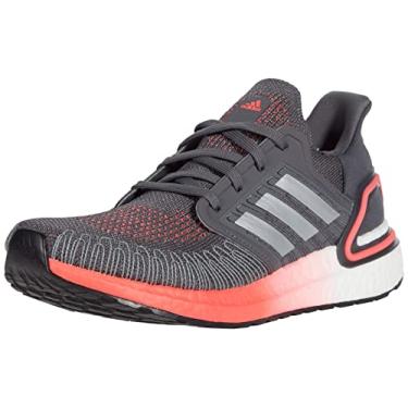 Imagem de adidas Tênis de corrida feminino Ultraboost 20, Cinza/Prata Metálico/Rosa Sinal, 6