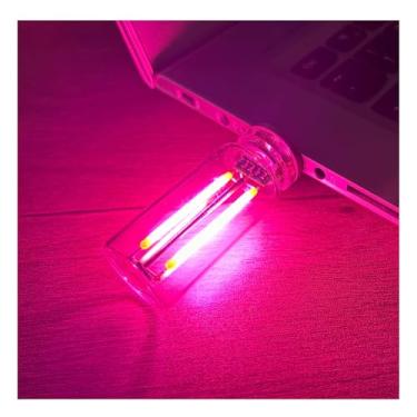 Imagem de Lâmpadas de carro retrô, luzes USB LED para ambientes interiores de carro, luz noturna LED com controle de toque, mini lâmpada USB com luzes ambientais multicoloridas para carro, quarto (rosa)
