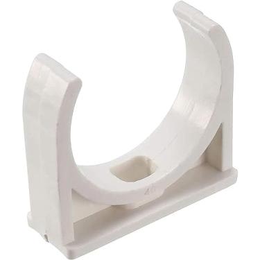 Imagem de 10 peças de braçadeiras de tubo de água de PVC em forma de U, fivelas em forma de U adequadas para tubos de 1-1/2" (40 mm), bandejas de TV, cabide de suporte para tubos Pex (branco 40 mm)