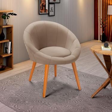Imagem de Poltrona Decorativa Nara Mesa Jantar Maquiagem Escritório- Bege