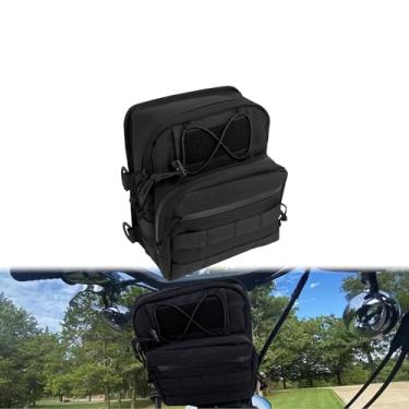 Imagem de CARGLETRUE Bolsa para guidão de motocicleta, bolsa de armazenamento com garfo frontal compatível com Harley Dyna Street Bob FXBB Softail Sportster Cruiser preta