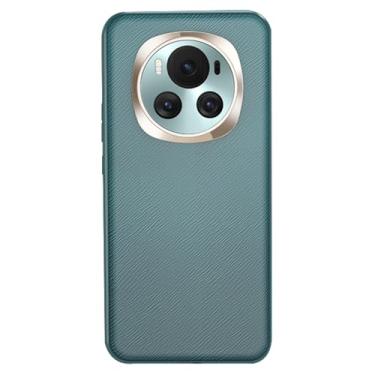 Imagem de HAO RIYLN Capa para Honor Magic 6 Pro/6, proteção de lente de câmera à prova de choque capa de couro antiarranhões capa protetora elegante, verde, 6Pro