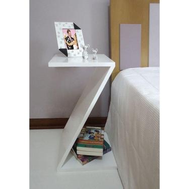 Imagem de Mesa Z Lateral de Apoio ou Mesa de Cabeceira Branco Laca