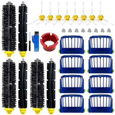 Imagem de Kit de acessórios de substituição para iRobot Roomba 600 Series 694 675 692 695 677 671 655 645 690 680 660 650 620 614 & 500 Series 595 585 564 robô 3 Cerdas e 3 Batedor Escova 8 filtro 8 escovas laterais