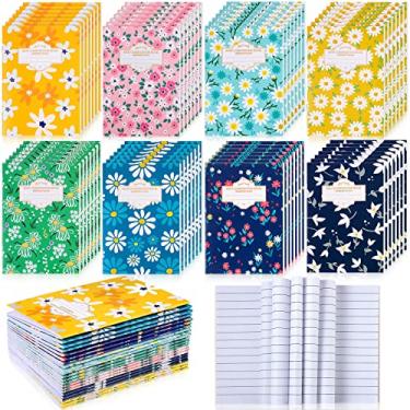 Imagem de Geelin 56 peças de mini cadernos de composição, livros de composição variados, material escolar, pequeno bloco de notas para estudantes, crianças, 8 estilos (estilo floral)