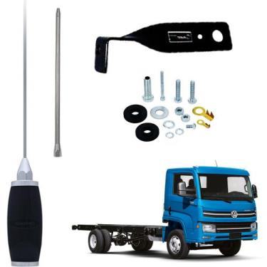 Imagem de Antena Móvel Px Inox 1,40 metros Alongador 25cm Suporte Dianteiro Volk