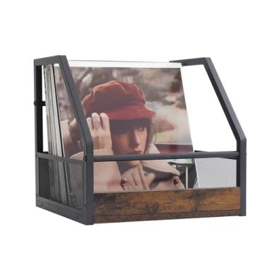 Imagem de Armazenamento de discos de vinil, suporte de parede para discos, suporte de vinil empilhável para exibição, caixa de discos, organizador de armazenamento, armazenamento de álbum para caixas de LP