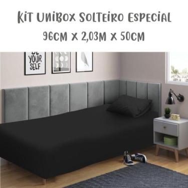 Imagem de Jogo de Lençol 2 Peças Box Conjugado Unibox Solteiro King Especial Pre