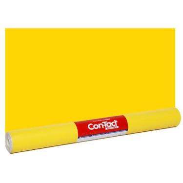 Imagem de Papel Contact Preto Branco Cores Fosco Adesivo 10 Metros, Amarelo