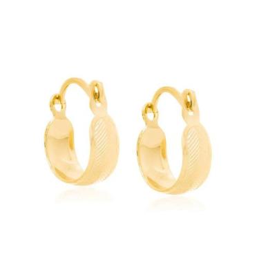 Imagem de Brincos banhado ouro 3x 24k 18k e 22k feminino argola rommanel trabalh