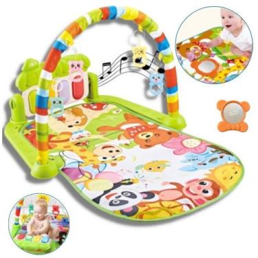 Imagem de Tapete Bebê Mobile Musical Melodia Baby Style Verde Animais Tatame Inf