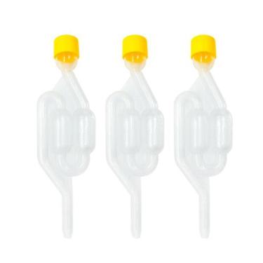 Imagem de Kit 03 Válvulas Airlock Tipo S Air Lock Para Fermentação Cerveja Kombu