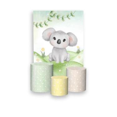 Imagem de Painel De Festa Vertical 1,50 x 2,20 + Trio De Capas Cilindro - Coala 