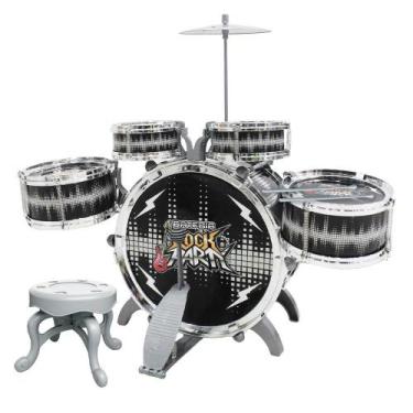 Imagem de Bateria Instrumento Infantil Rock Party Star com Banquinho Pedal e Baq