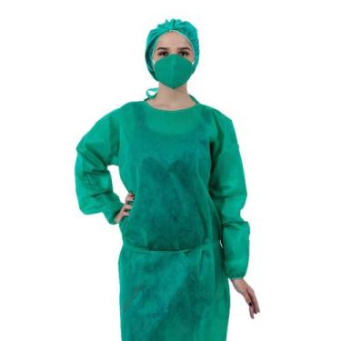 Imagem de Avental Descartável Tnt Verde Manga Longa - 30g - Dejamaro