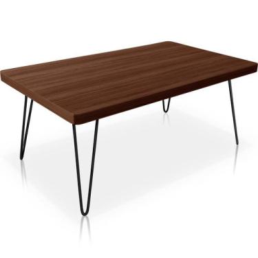 Imagem de Mesa de Centro Dublin Retangular em Aço e MDF Clean - Preta e Villandr