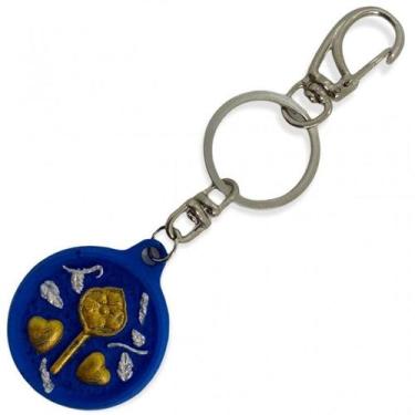 Imagem de Chaveiro Oxum Azul Abebê Em Resina 13 Cm Traz Proteção E - Lua Mística