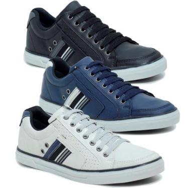 Imagem de Kit 3 Pares Sapatenis Masculino Elástico Casual Social Confortável 755