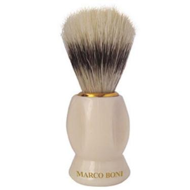 Imagem de Pincel De Barba Cerdas Mistas E Cabo Marmorizado Marco Boni, Bege